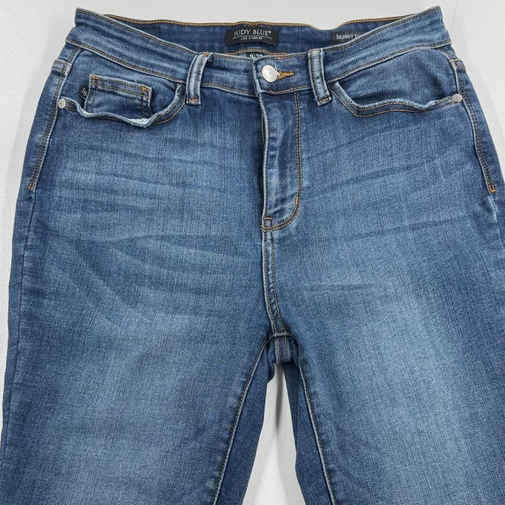 Judy Blue Los Angeles Skinny Fit Jeans WOMENS Blue Medium Wash Released Hem 9/29 - Picture 2 of 15